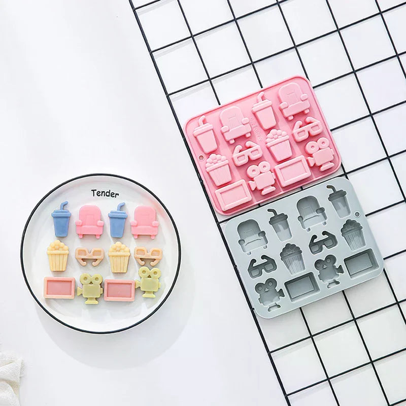 12 Cavity Cinema Theme Silicone Mold Popcorn Fondant Candy Chocolate Zpaxo