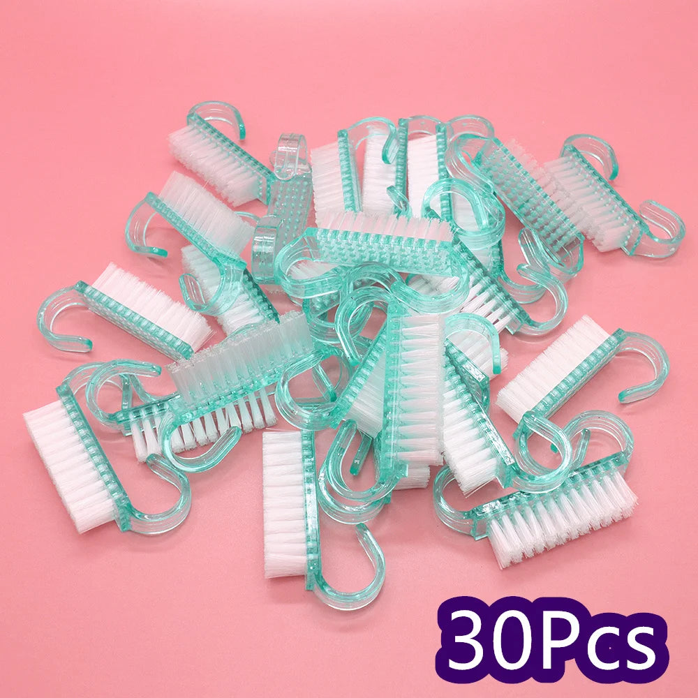 10 Acrylic Nail Art Brushes 4 Colors Manicure Tool Soft Dust Removal Zpaxo 30Pcs Green