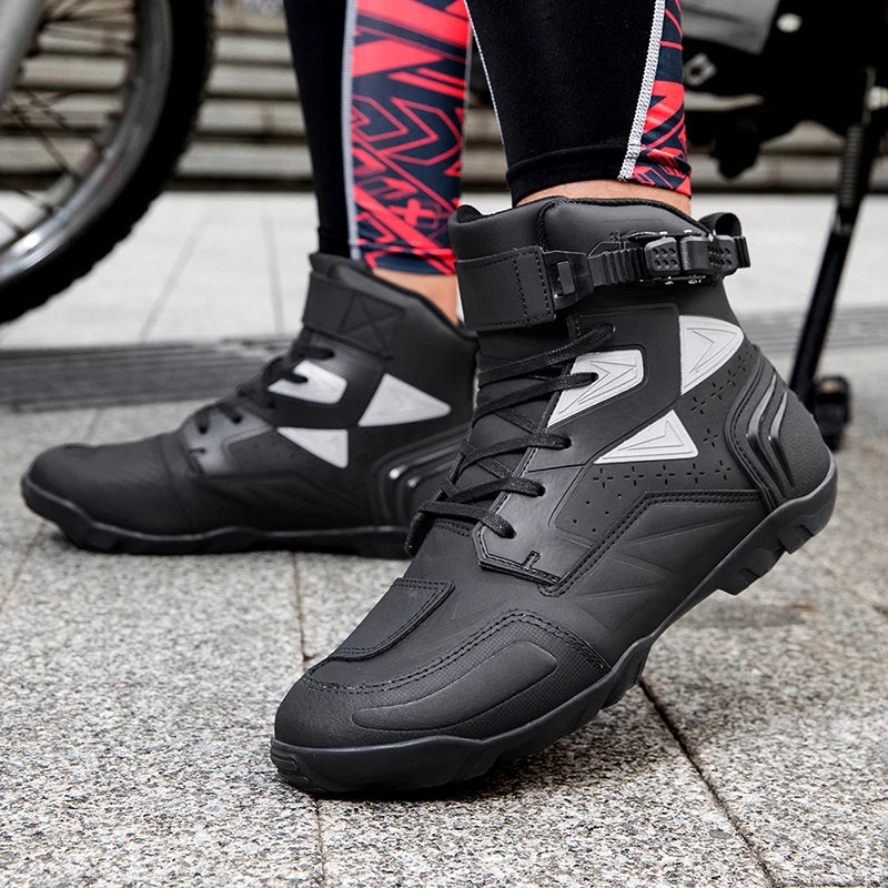 Lexsan Motorcycle Boots Men Leather Motos Breathable Anti Slip