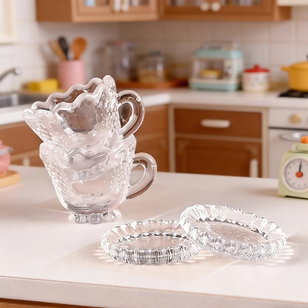 Clear Miniature Coffee Cup Set – Dollhouse & Fairy Garden