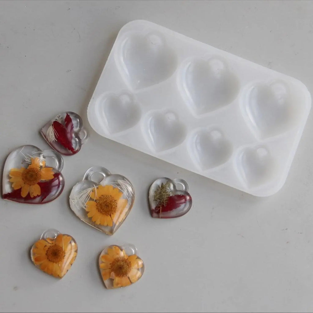 3D Heart Pendant Silicone Mold – Resin DIY Jewelry Craft Kit