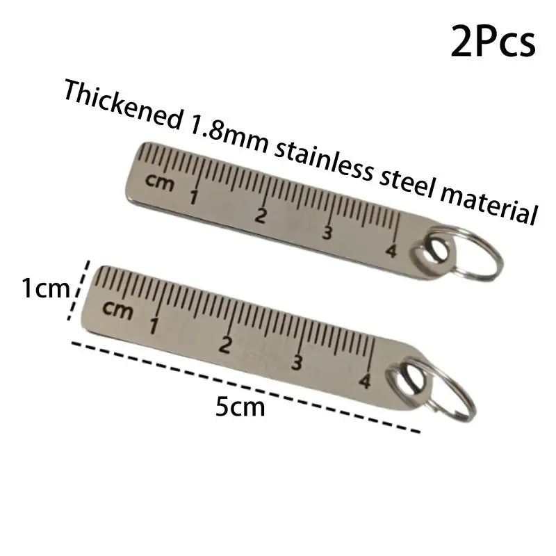 Mini Stainless Steel Ruler Keychain 1- Portable Measuring Tool Key