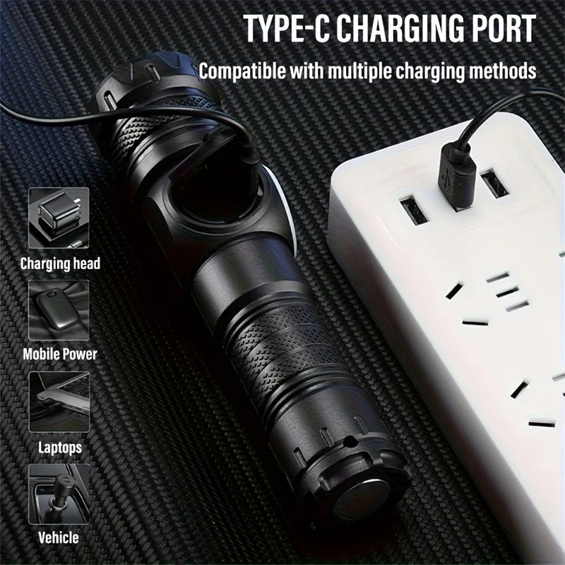 Mikenoon Magnetic LED Tactical Flashlight – USB Rechargeable COB LED Tactical Flashlight Zpaxo