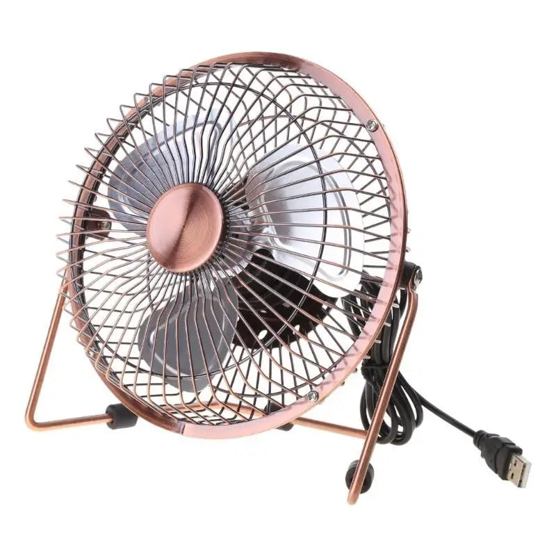 652F USB Small Fan 4/6Inch Metal Outdoor Dormitory 360 Degree Rotatable Fan Portable Zpaxo 6 inches CN