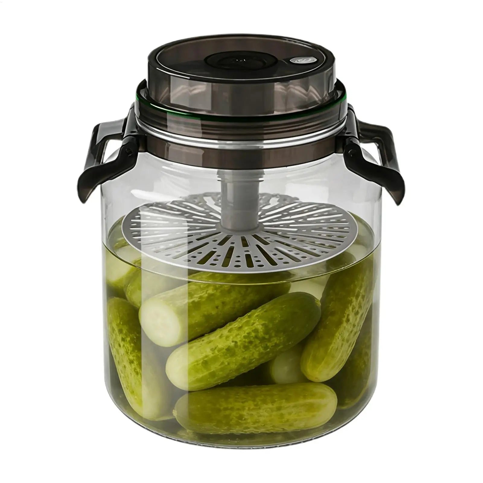 Pickle Jar Airtight Round Storage Canister Handle Fermentation
