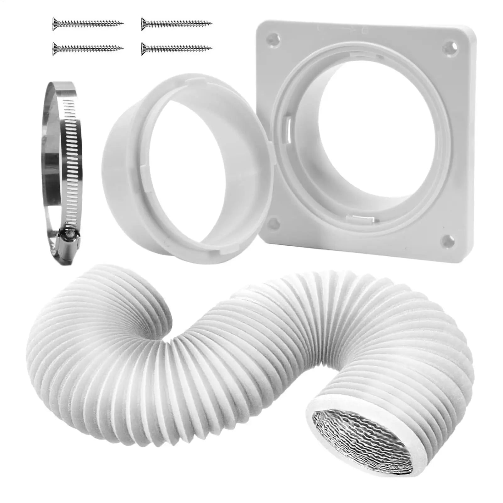 Dryer Vent Hose Air Conditioner Wall Mounted Connector Portable Ac Vent Wall Mount Connector with Hose for Home Kitchen Room Zpaxo Default Title