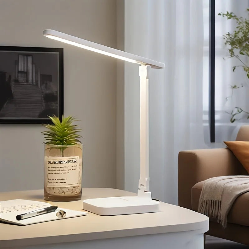 LED Foldable Desk Lamp 3 Stepless Dimming Touch Controls Eye-care Zpaxo