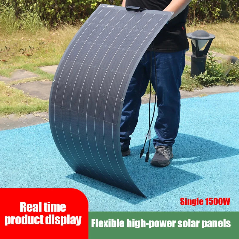 3000W Portable Solar Generator Kit with 1500W Flexible Solar Panel - High Efficiency Power Station for Camping RV Home Off-Grid Zpaxo