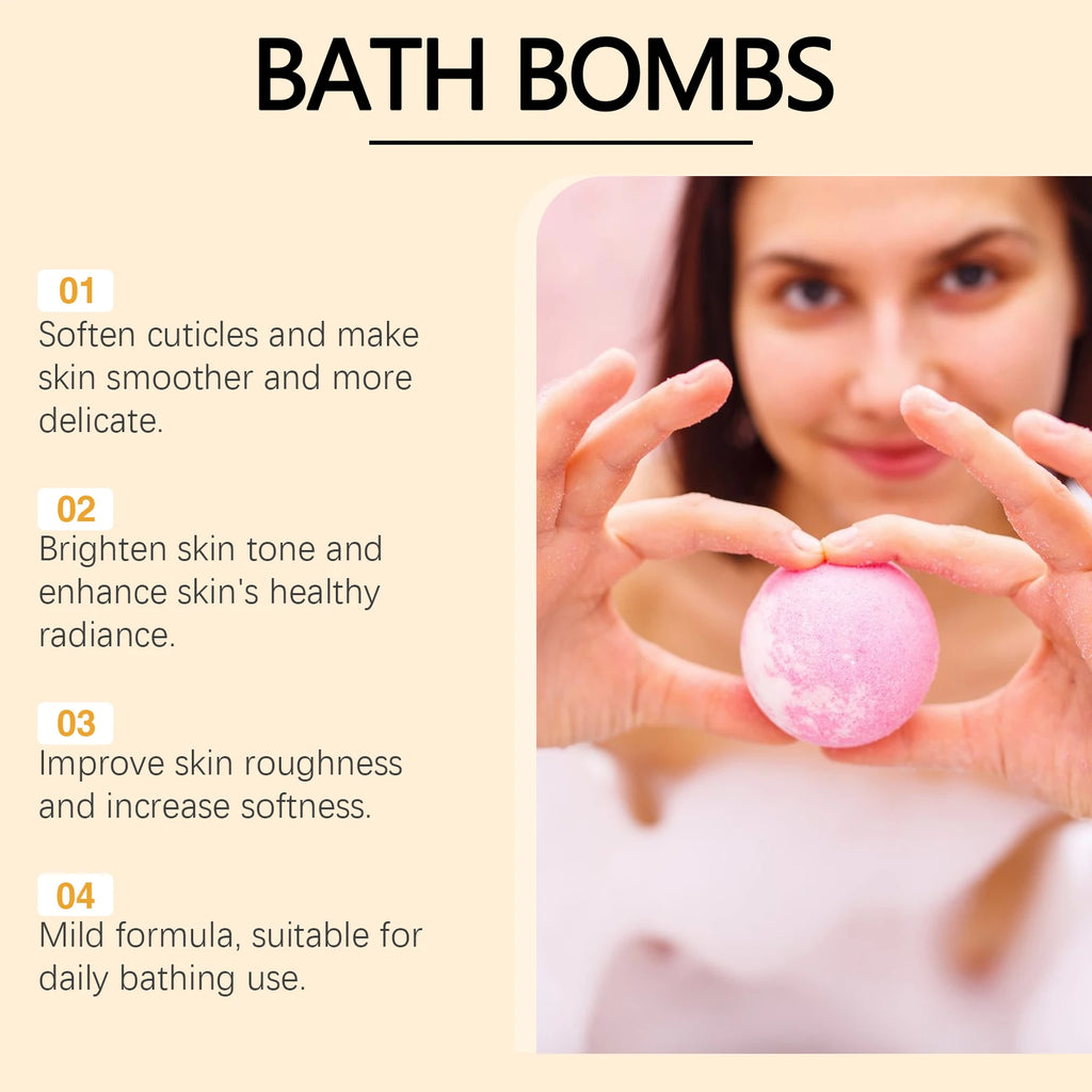 Floral Bath Bomb Set - Gentle Cleansing & Moisturizing, Long-Lasting Fragrance, Luxurious & Comfortable Bath Experience Zpaxo