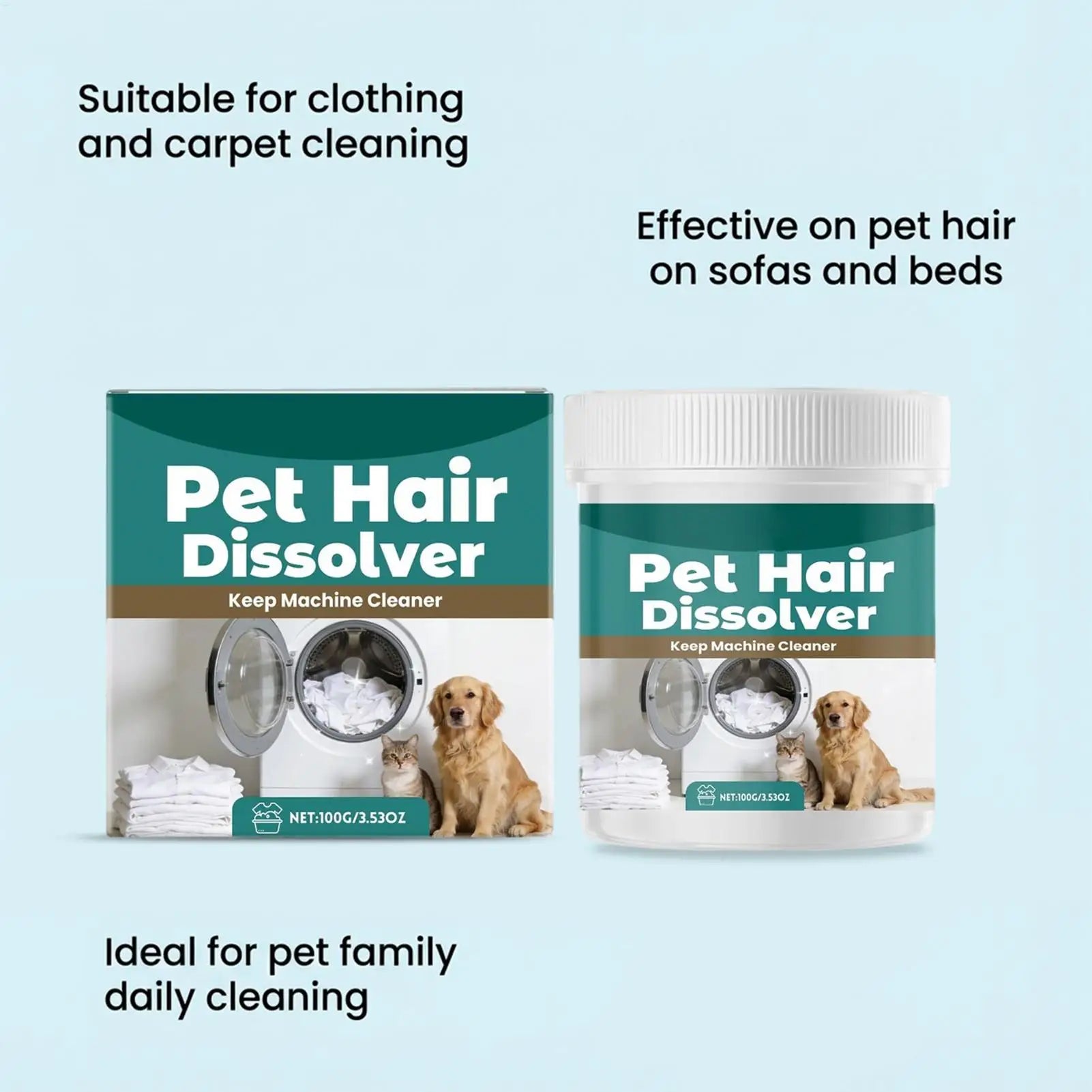 Pet Hair Dissolver Laundry Cleaner Washing Machine Remover Detergent