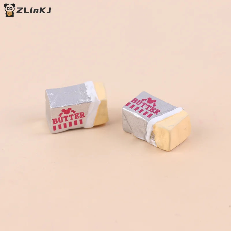 ▶6Pcs Simulation Food Butter Miniature Pretend Play Kitchen Diy Bread Set Toy Breakfast Tableware Doll House Accessories Zpaxo