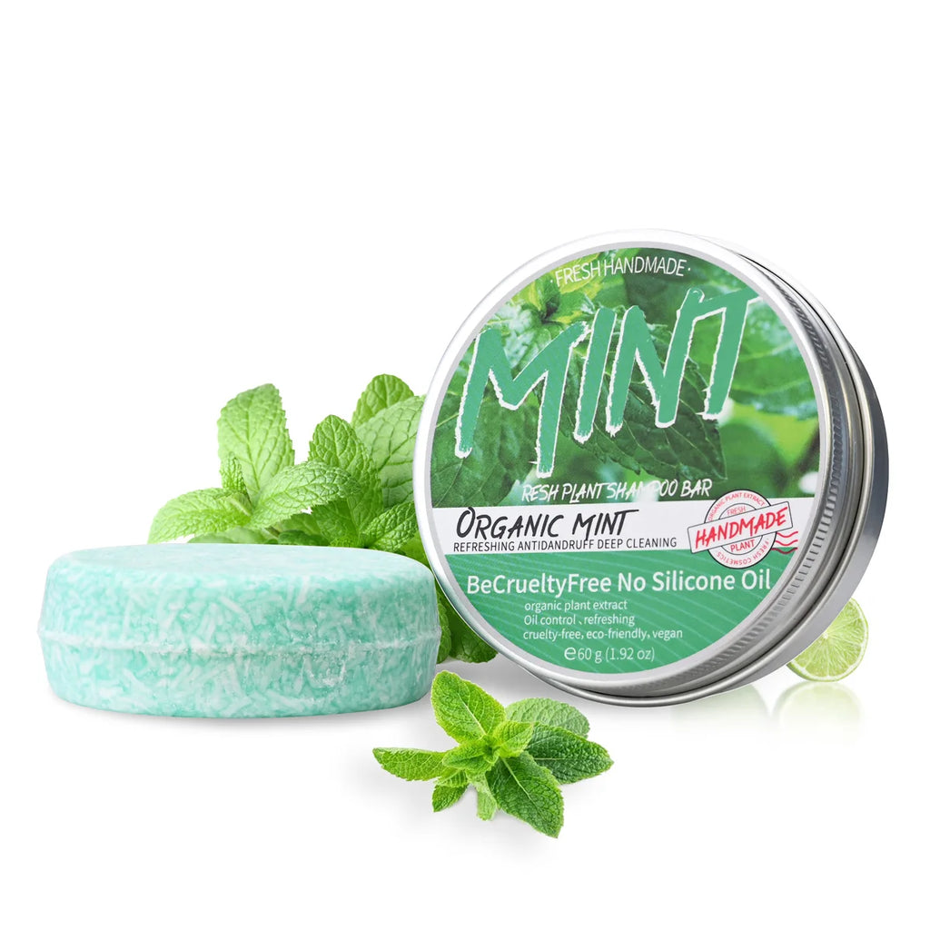 Mint Herbal Shampoo Bar 60g – Oil Control & Dandruff Care Herbal Shampoo Bar Zpaxo 60g