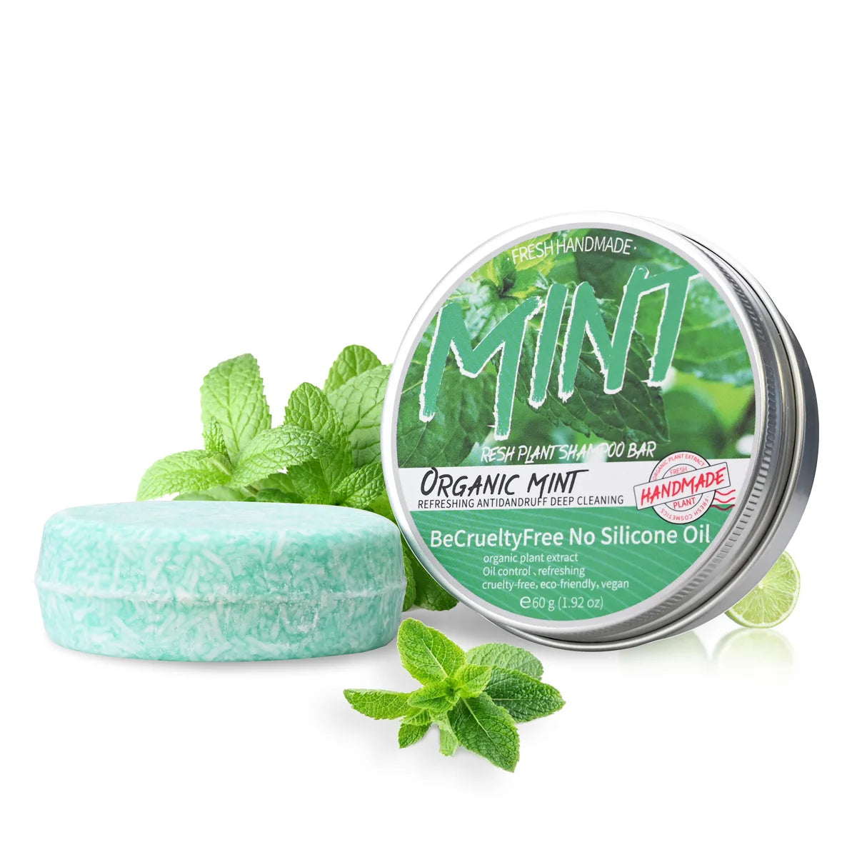 Mint Herbal Shampoo Bar 60g – Oil Control & Dandruff Care Herbal Shampoo Bar Zpaxo 60g