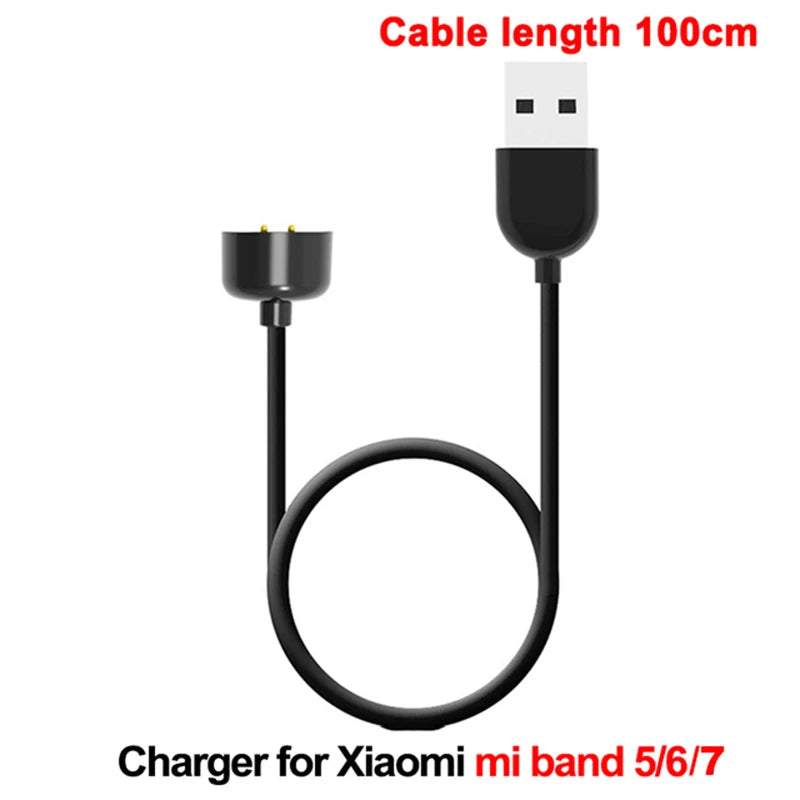 USB Charging Cable For Xiaomi Mi Band 7 6 5 4 3 2 Magnetic Chargers For Xiaomi Mi Band 7 Pro For Xiaomi Mi Band 6 USB Charger Zpaxo Miband 5 6 7-100cm