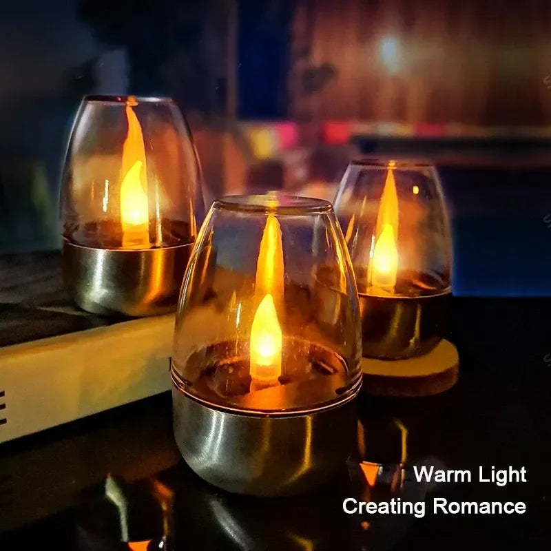 Solar Candles Wine Glass Lights Outdoor Waterproof LED Lawn Courtyard Zpaxo