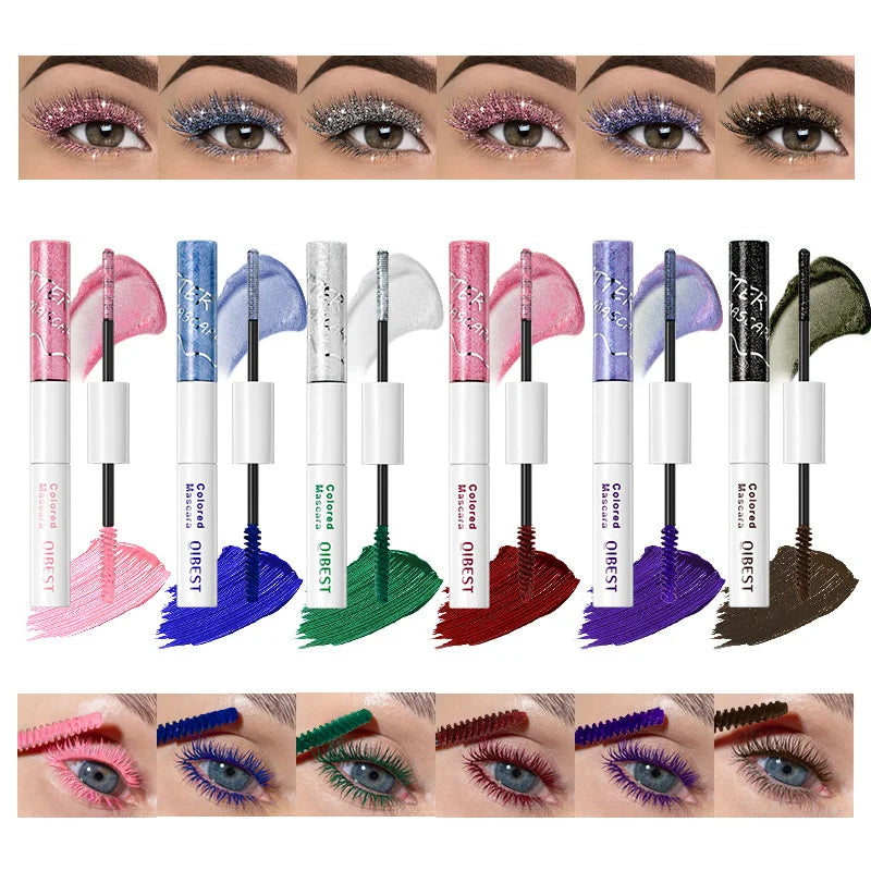 Sparkling Shattered Diamonds Color Pearlescent Matte Waterproof Dense Curled Mascara Zpaxo
