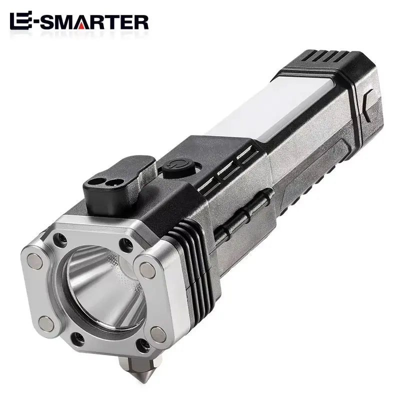 ESMARTER USB Rechargeable LED Flashlight with Safety Hammer