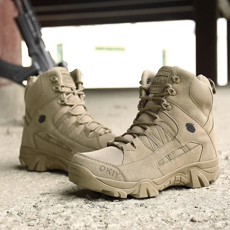 Men Tactical Boots Desert Waterproof Work Safety Shoes Hiking Ankle Zpaxo
