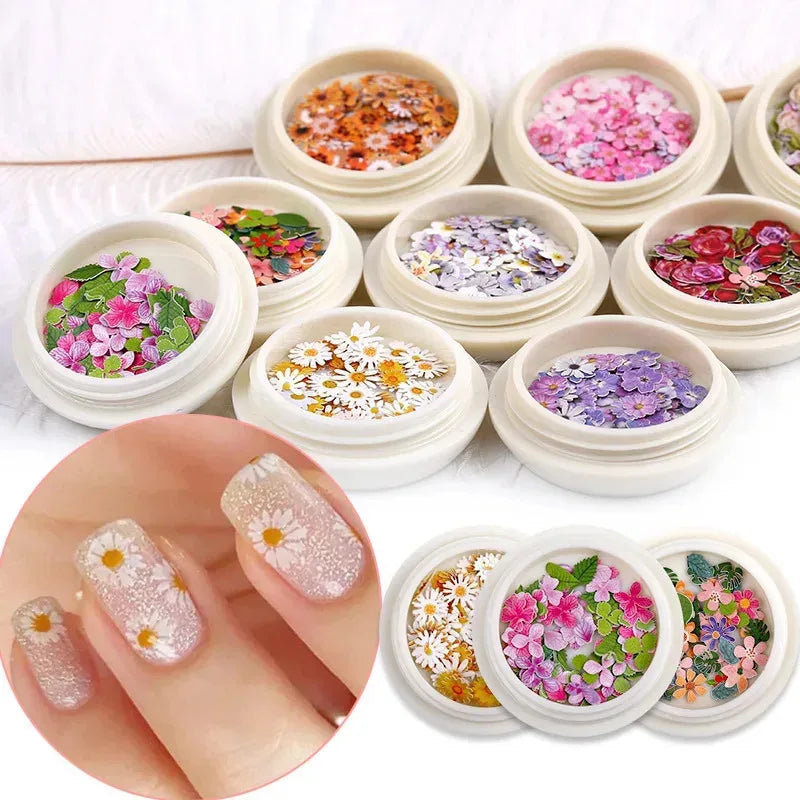 Dried Flower Nail Art Decorations – 50pcs Mixed Floral Set