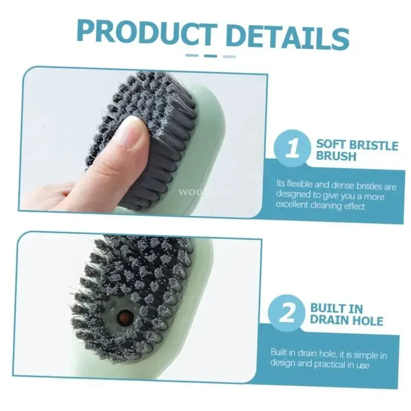 Fashion Multifunction Shoe Brush Soft Bristled Liquid Filled Up Wash Shoe Cleaning House Accessories Clean Kitchen Tools Zpaxo