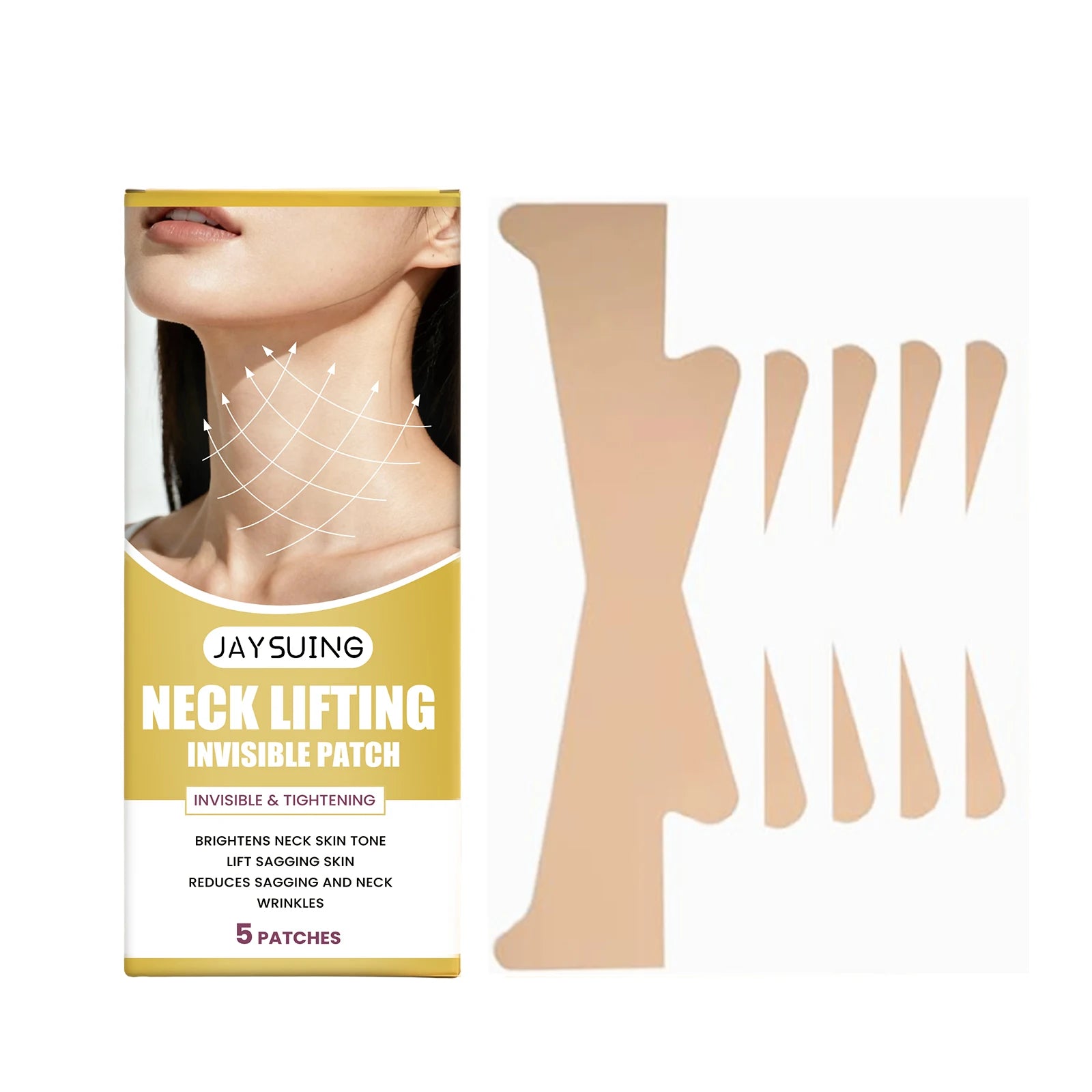 Jaysuing Neck Lifting Patch – Firm Skin & Reduce Wrinkles (5 PCS) Neck Firming Patch Zpaxo 5PCS