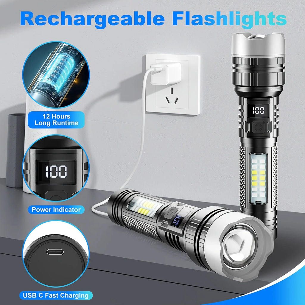 POCKETMAN 3800 Lumen LED Flashlight – 5 Modes USB Rechargeable