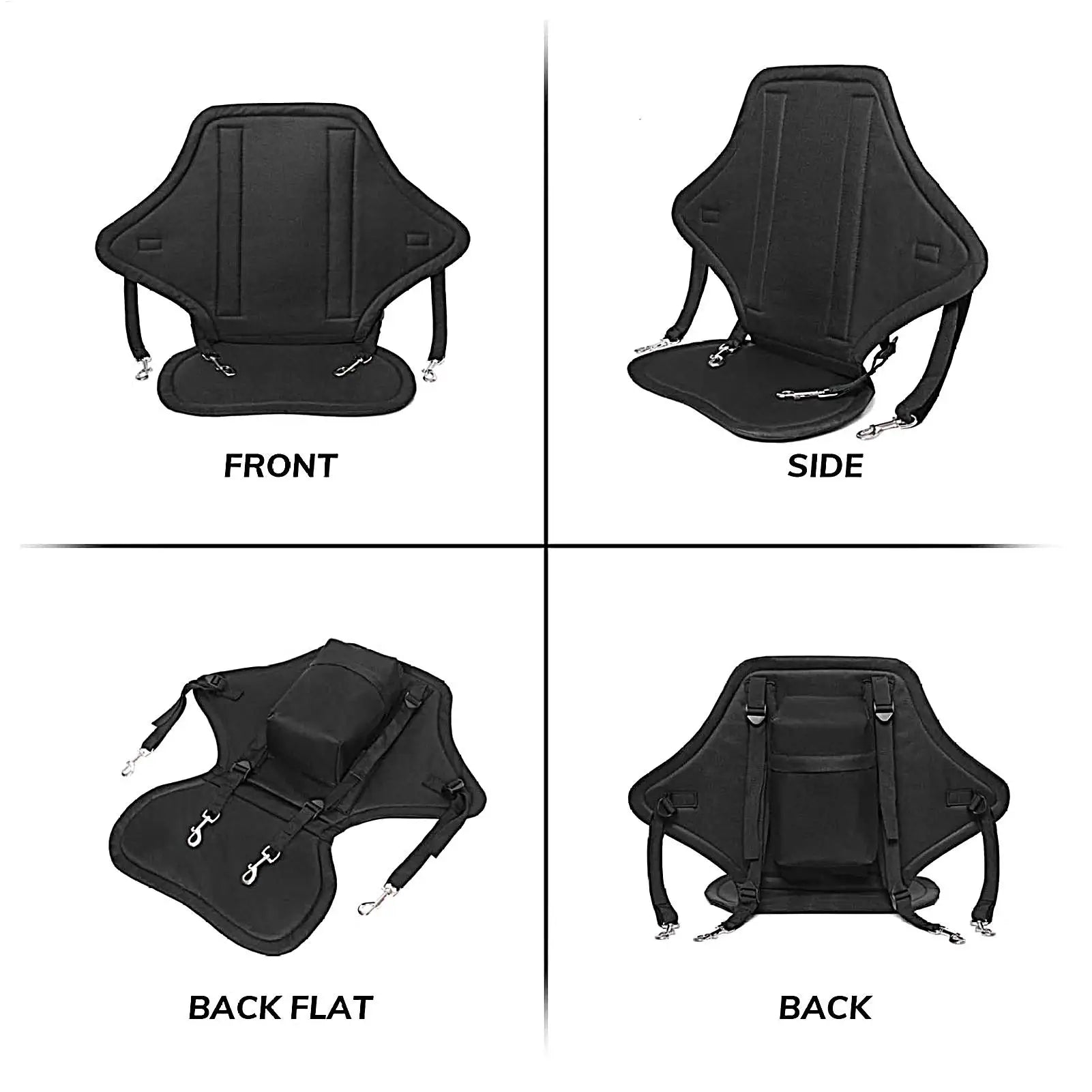 Kayak Seat Cushion Storage Bag Padded Adjustable Canoe Safety