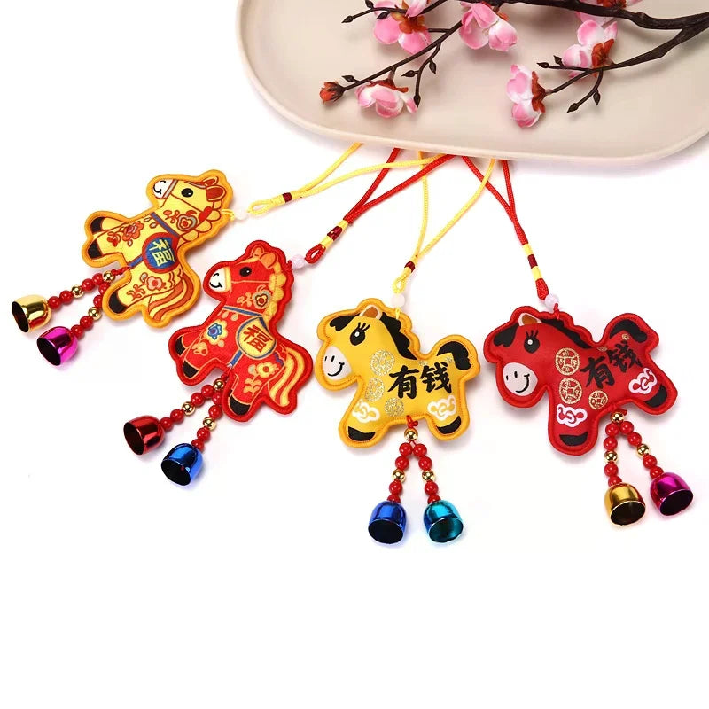 Chinese Zodiac Mascot Pendant Blessing Embroidery Lucky Fragrant Bag Zpaxo