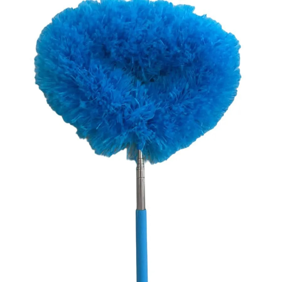 Retractable Ceiling Fan Duster Sliding Lock Detachable Brush&feather Zpaxo blue-1pc