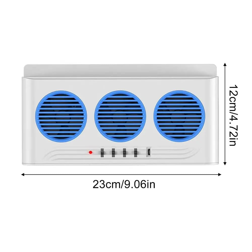 Three Outlets Solar Powered Fan Light Car Window Vent Cooler Mount Zpaxo