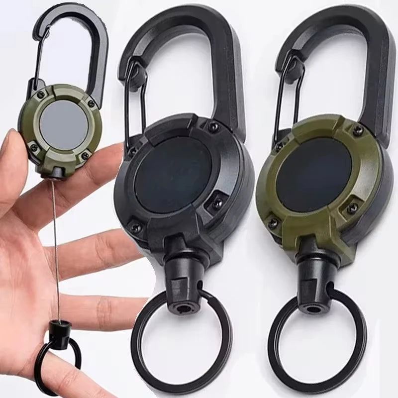 Retractable Keychain Carabiner Clip – Anti-Theft Elastic Key Ring Retractable Keychain Zpaxo