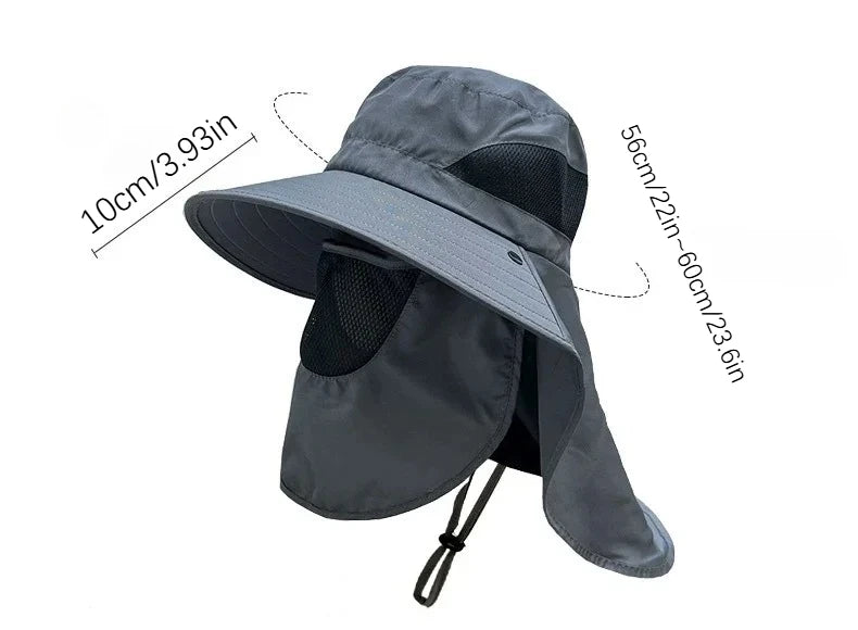 UV Sun Hat with Neck Flap – Fishing, Hiking & Camping Cap
