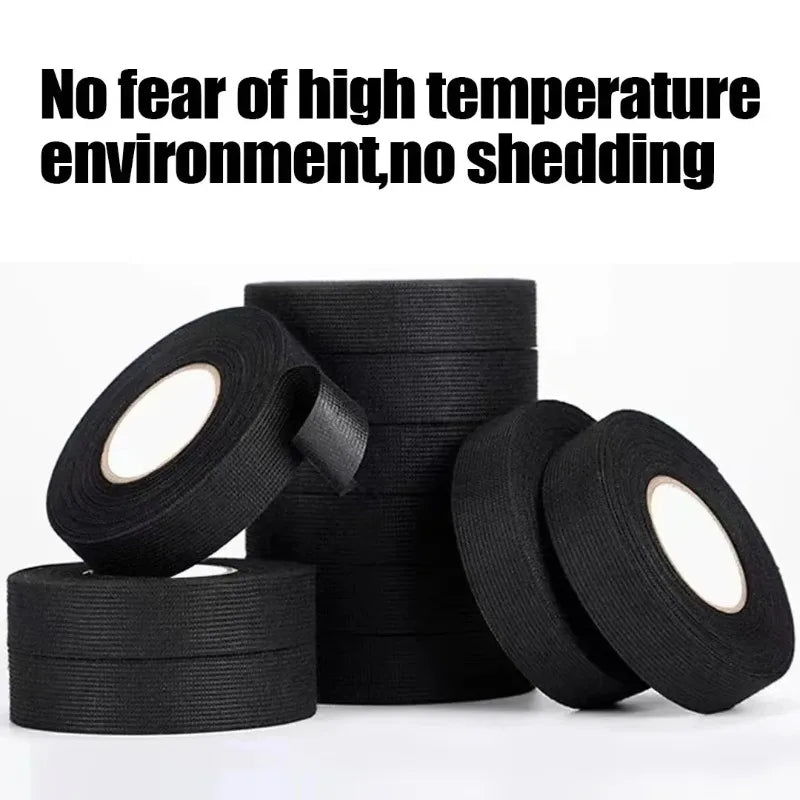 Electrical Insulating Tape Heat Resistant Harness Tape 9/15/50MM Car Cable Harness Wiring Loom Protection Waterproof Tape Zpaxo