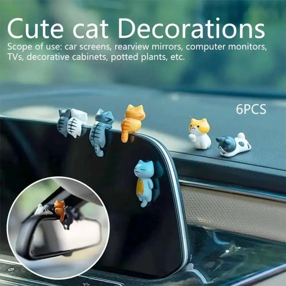 Model Cat Figurines Micro Landscape PVC Screen Edge Decor Computer Zpaxo