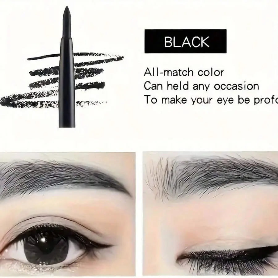 Black Eyeliner Pencil Waterproof Long-wearing Easy Twist-up