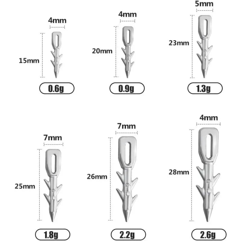10-Pack Nail Sinkers – Finesse Neko Rig Worm Insert Weights