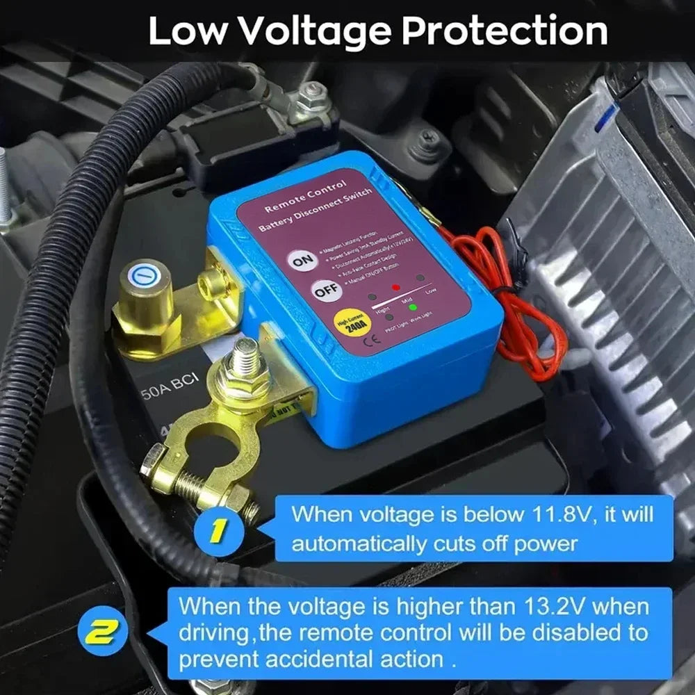 12V 240A Battery Disconnect Power Switch Remote Control Car Truck RV Zpaxo