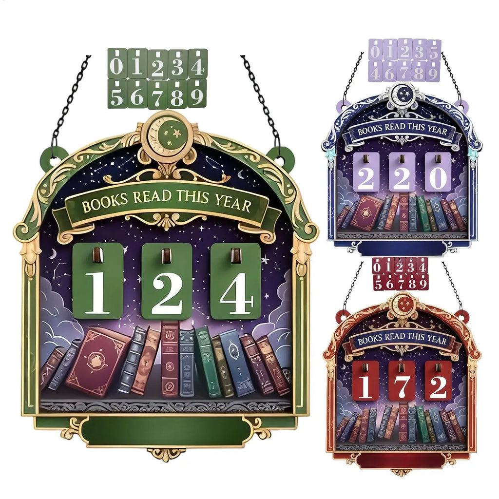 Wooden Books Read Sign Tabletop Decoration 30 Number Plates Reading