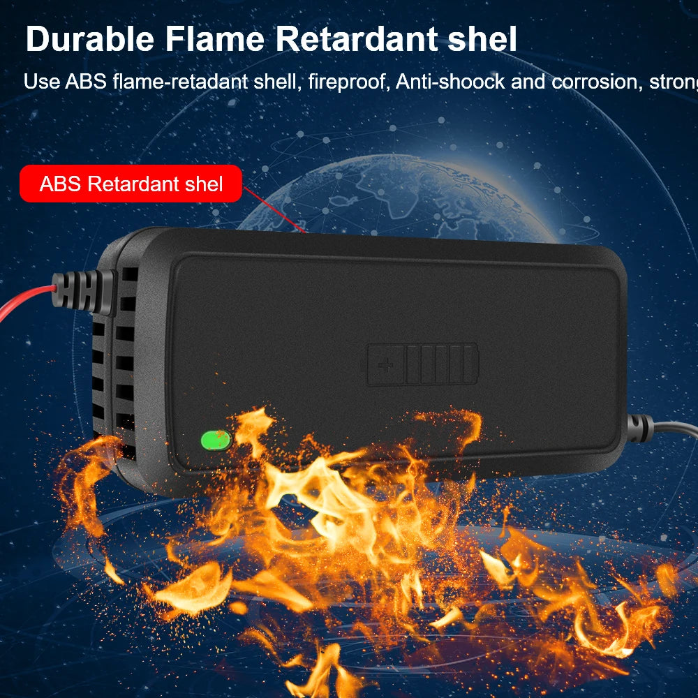 Full Automatic Car Battery Charger 3 Stages Lead Acid AGM GEL