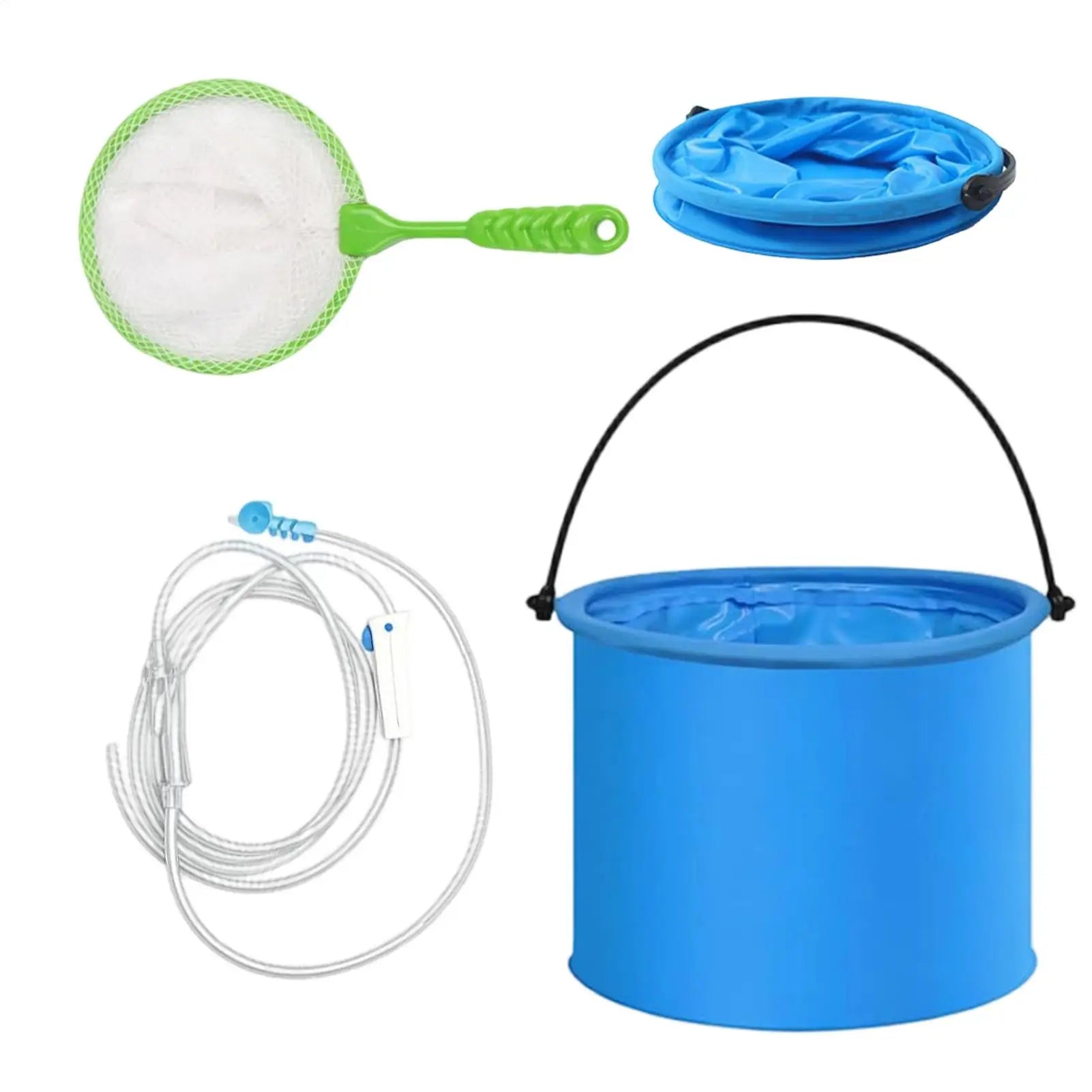 Aquarium Drip Acclimation Kit 3-Piece Adjustable Acclimator with Bucket and Net Slow Water Change Drip System for Saltwater Zpaxo