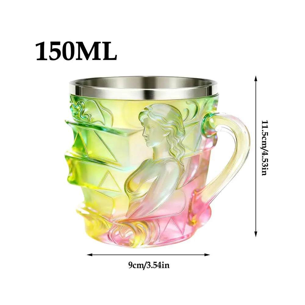 Book Mug Novelty Feminine Design Cup 3D Hand Painted Handle Women