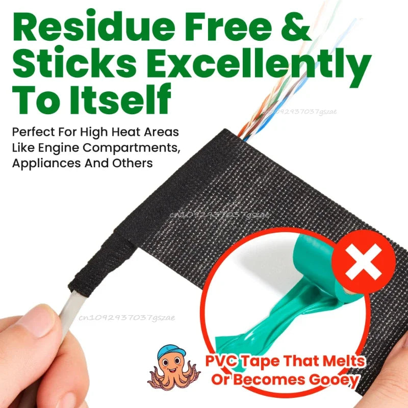 Automotive Fabric Insulation Tape Electrical Insulating Tape Heat Resistant Tape Harness Wiring Loom Protection Waterproof Tape Zpaxo