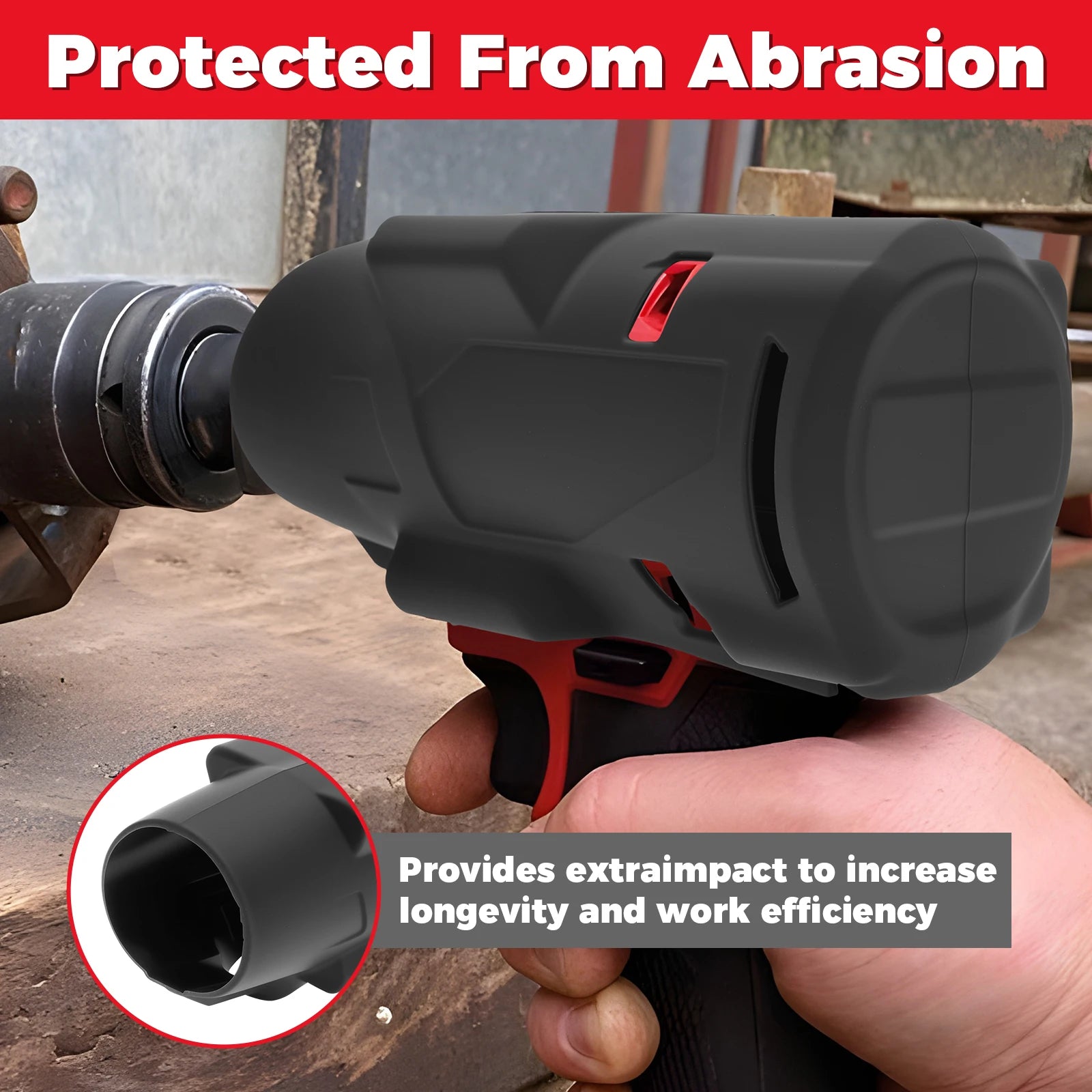 M18 18V 1/2" High Torque Impact Wrench with Friction Ring Protective Boot For 2967-20 2967-21B 2967-21F High Torque Impact Zpaxo