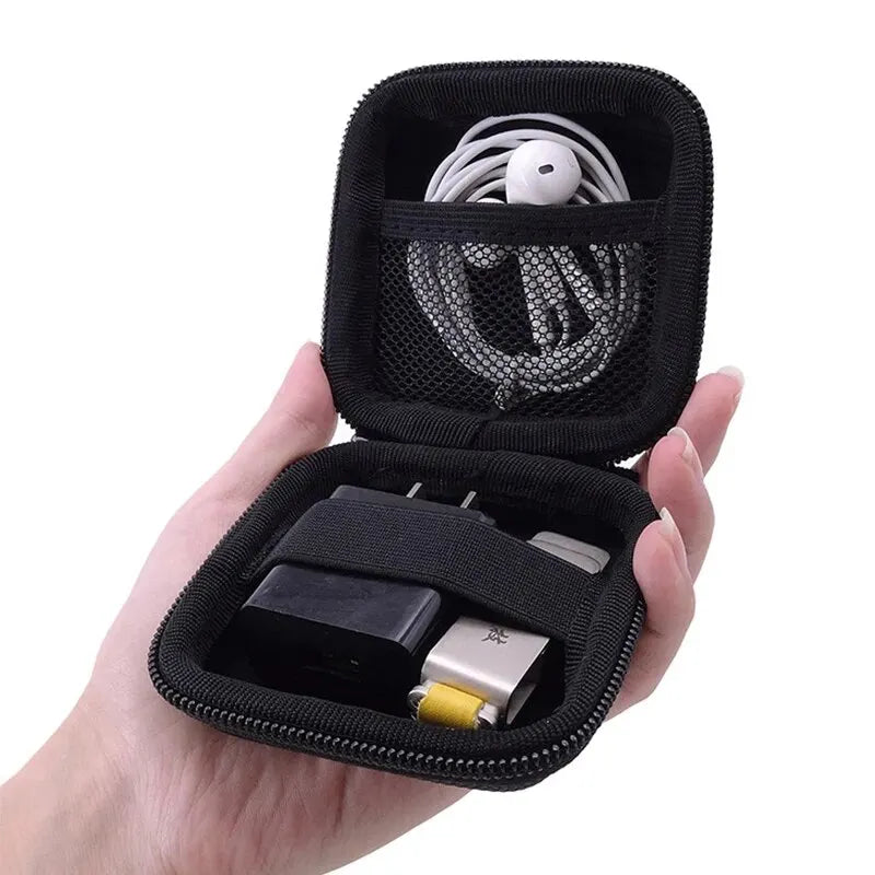 Leather Digital Gadgets Organizer Bag – Earphone & Cable Case Gadget Organizer Bag Zpaxo