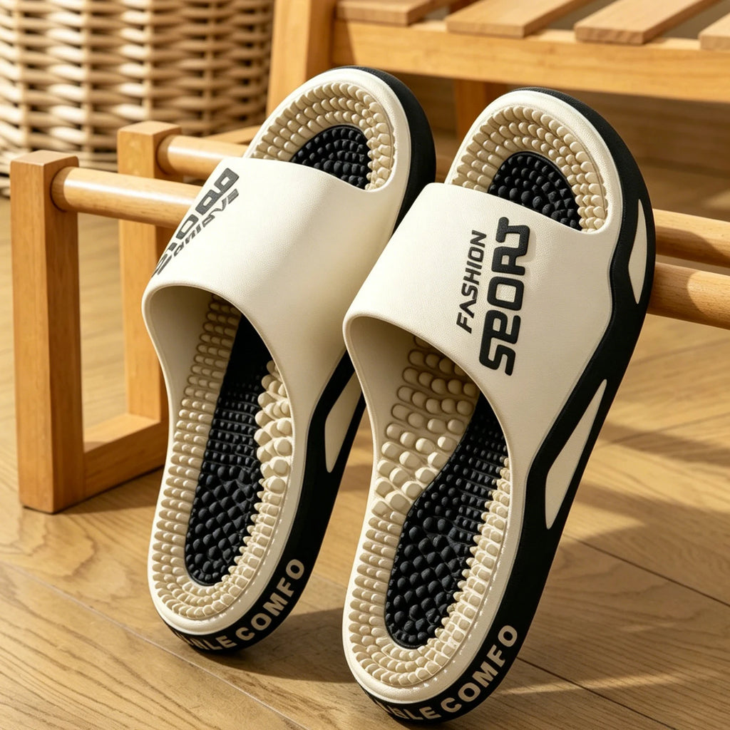 Non-slip Outdoor Men Slippers Massage Particles Soft Comfortable