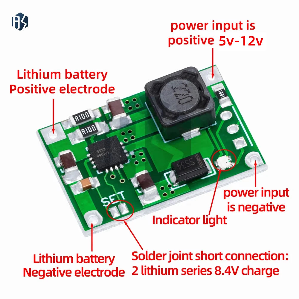 TP5100 Double Single Lithium Battery Charge Management Compatible 2A Zpaxo
