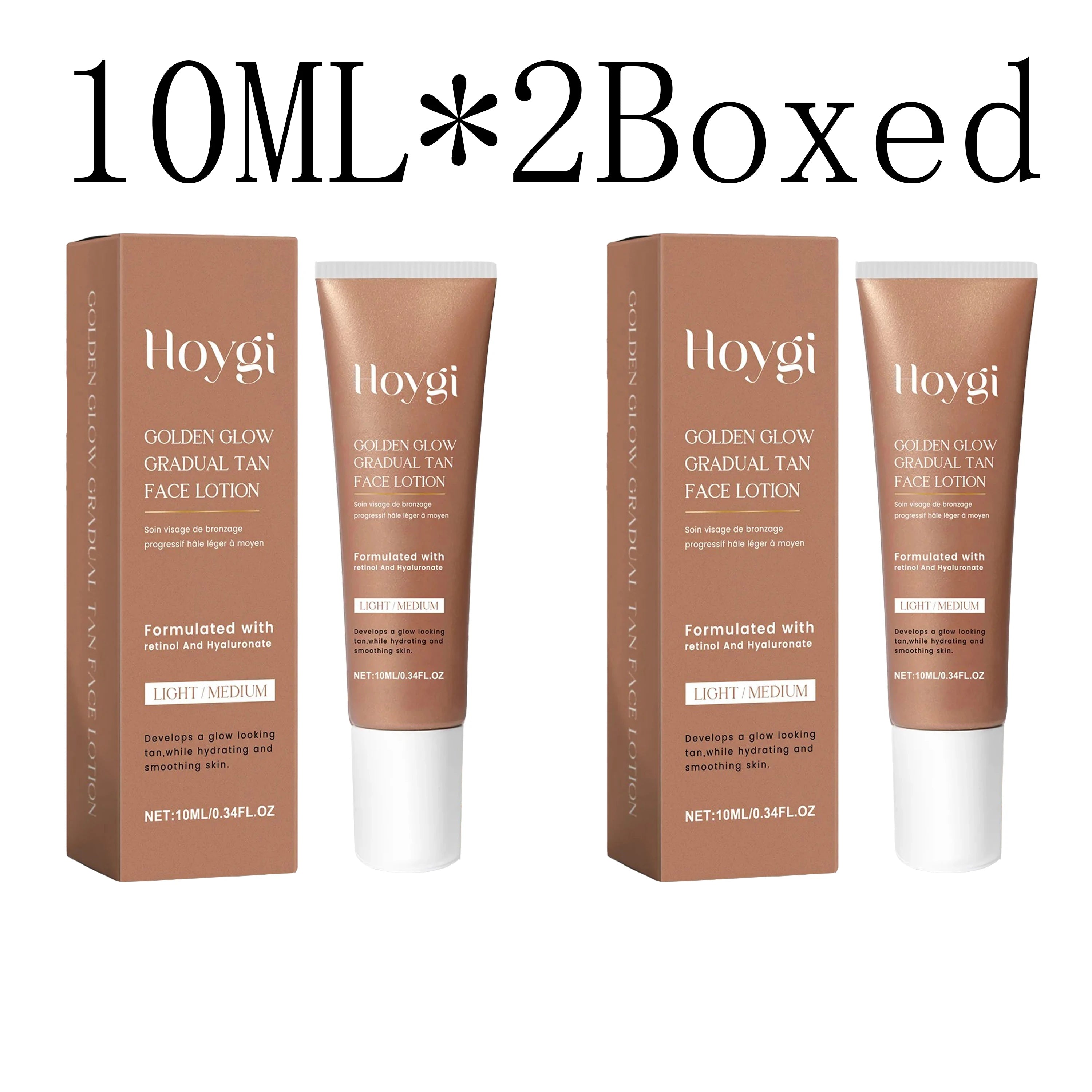 Self-Tanning Lotion Sunless Self Tanner for Face Body Waterproof Long-Lasting Glow Body Bronzer Even Skin Tone Bronzing Lotion Zpaxo 10ml X 2boxed