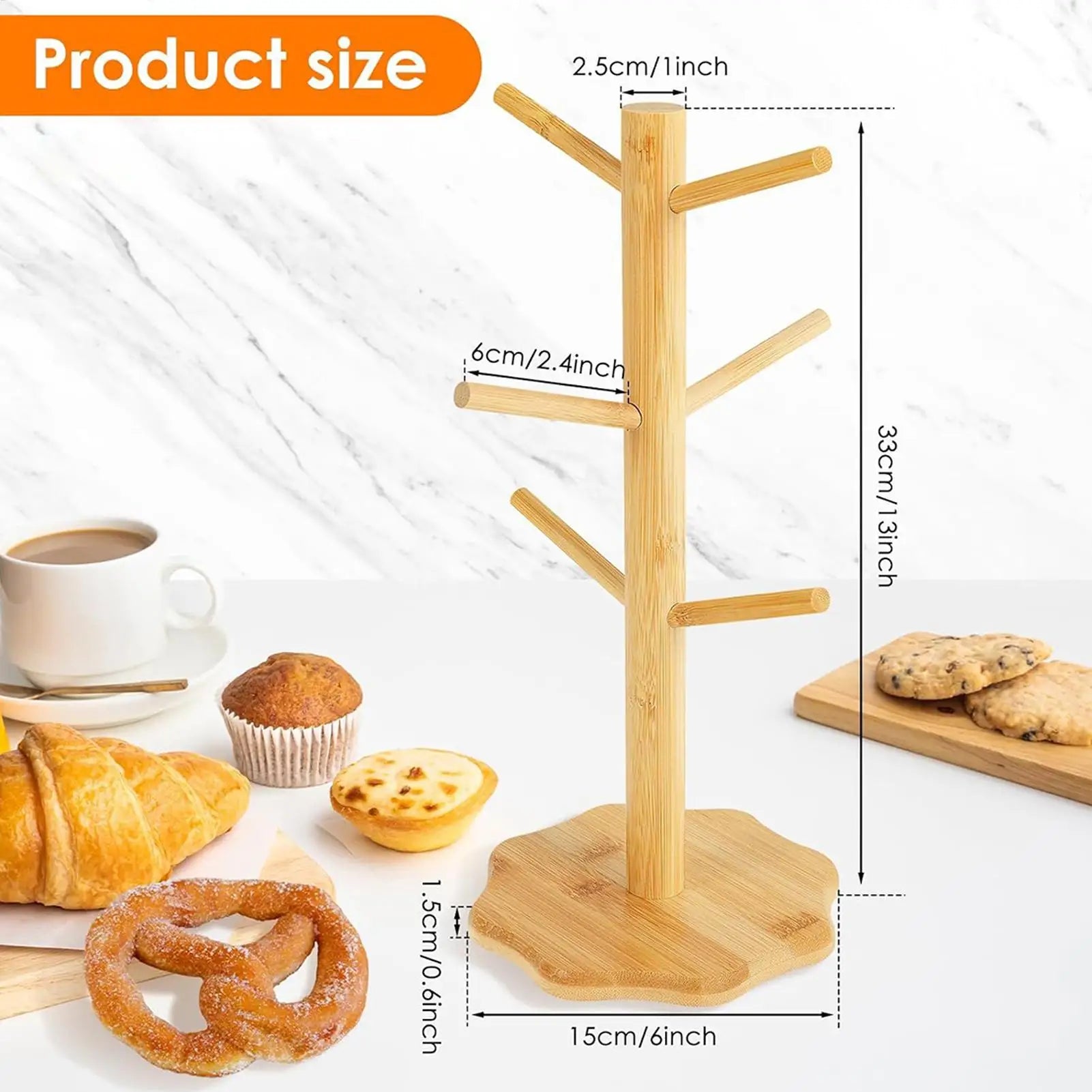 Wooden Pretzel Holder Stand Tree Shape Pretzel Display Holder Desktop Sausage Stand Kitchen Stands for Sausage Decoration Zpaxo