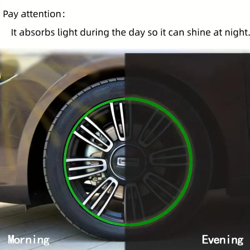 Car Luminous Tire Valve Stem Caps Absorb Light&glow Dark Green Cool