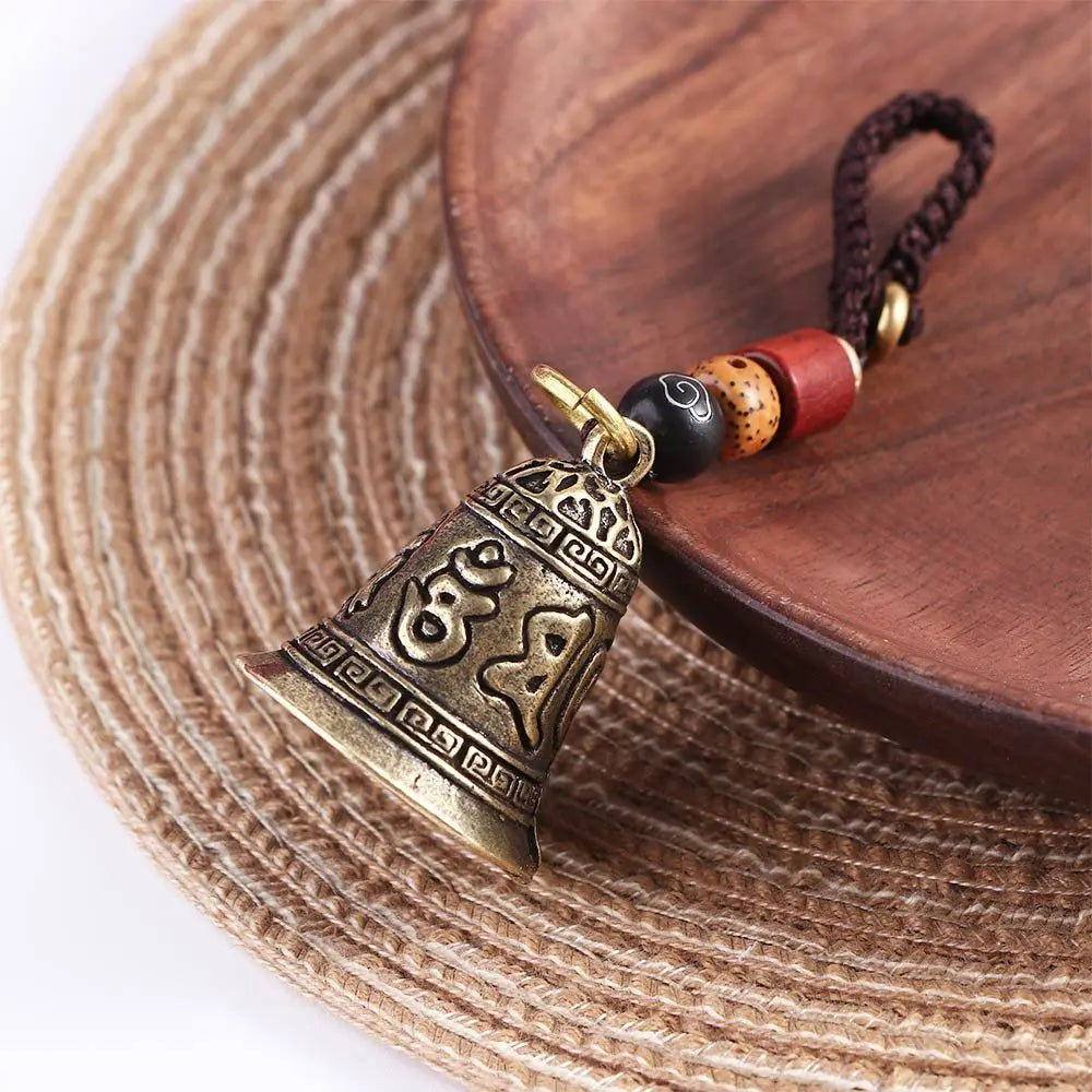 Lucky Rope Interior Accessories Brass Bell Lanyard Pendants Six-word Zpaxo
